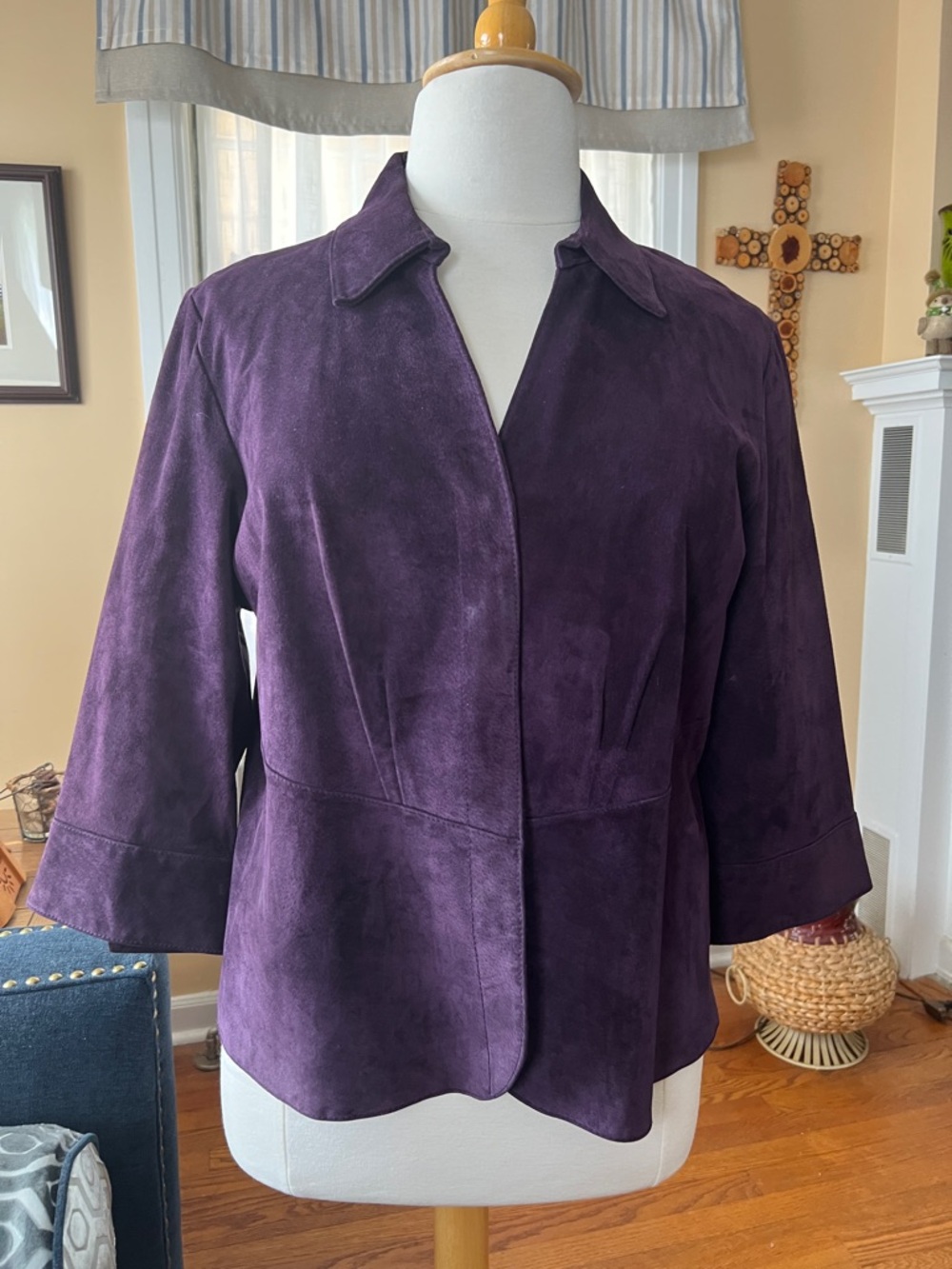 Coldwater Creek Deep Purple Suede Blazer
